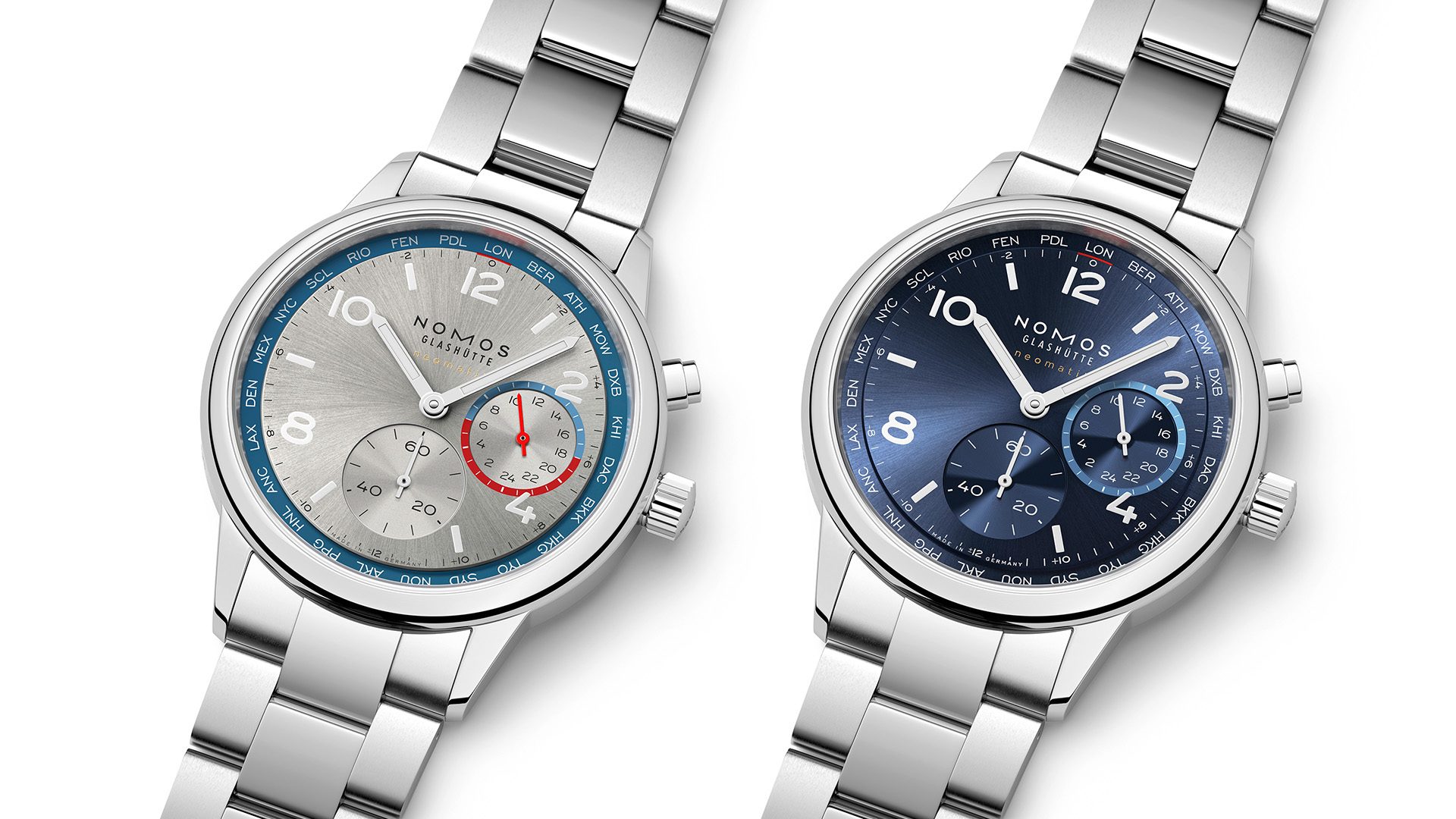 Bracelet NOMOS Glashütte Authentique 20 Mm - Liens Solides, Fermoir Déployant, Couleur Argent/gris
